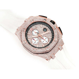 Iced Out Moissanite <b>Watch</b> VVS Diamond Hip Hop Round Dial Stainless Steel <b>Quartz</b> <b>Men</b> 20mm Band Glass Crystal Luxury Fashion - Product Image 3