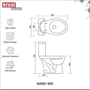 Nouvelles arrivées en stock : toilettes en céramique blanche de haute qualité, deux pièces, pour usage domestique et commercial, provenant d'Inde. - Product Image 3