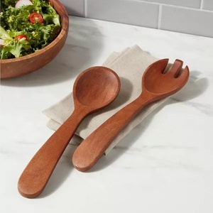 Ensemble de serveurs à salade en bois de sheesham classique, finition lisse durable, résistant à la chaleur, idéal pour mélanger et servir élégamment au quotidien - Product Image 2