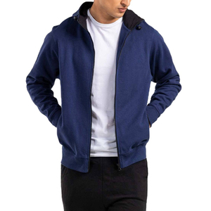 Chaqueta con Capucha y Cremallera Completa para Hombre, 100% Algodón, Forro Polar de 300g, Sólida, Transpirable, Cálida para Invierno, con Bolsillos, Diseño Casual - Product Image 1