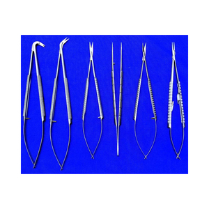 Ensemble de 6 micro-instruments chirurgicaux cardiaques Azicon : Pinces, Ciseaux, Porte-aiguilles et Instruments de précision pour la microchirurgie cardiovasculaire - Product Image 4
