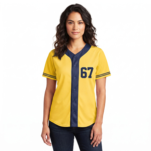 Maillot de baseball pour femmes, boutonné, de qualité supérieure, manches courtes, col en V - Product Image 6