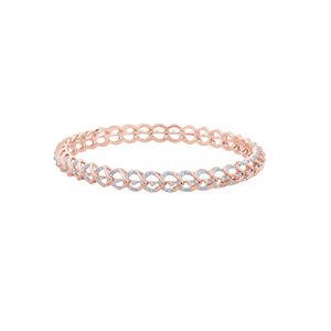 Rose Gold Lab Grown Diamond Interlocking <b>Infinity</b> Link Bangle - Product Image 1