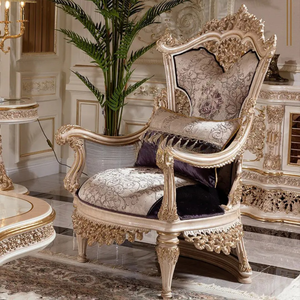 Ensemble de canapés sectionnels de luxe en bois d'acajou sculpté à la main, design français personnalisable et rembourré pour salon et bureau à domicile - Product Image 6