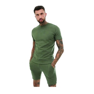 Custom plain graphic printed blank crew neck high quality fashion vintage men's t-shirts and <b>shorts</b> set twinsets 2025 - Product Image 4