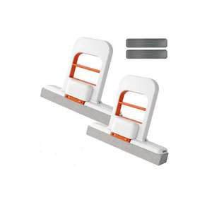 Ensemble de serpillères de bureau pliables 2 pièces avec 2 serpillères et 2 chiffons en microfibre non tissée, légers et résistants aux taches - Product Image 1