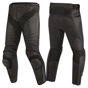 Pantalones de Motocicleta de Cuero Negro y Rojo para Hombre con Protección en las Rodillas, Diseño de Bloques de Color, Transpirables, para Todas las Temporadas - Product Image 5