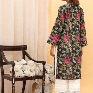 1PC Pret Black Digital Printed PS5188 Cocktail Dress Elegant Lawn Shirt - Product Image 1