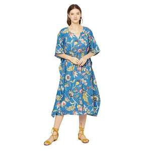 Caftán de talla grande - Vestido africano maxi estilo kimono bohemio para dama de honor, fiesta de graduación, o como cubrebañador de varias opciones. - Product Image 2