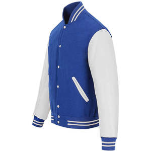 Chaqueta Universitaria de Béisbol con Logotipo Personalizado, Chaqueta Bomber de Lana con Mangas de PU para Hombre, Uniforme Escolar OEM - Product Image 5