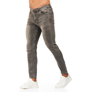 Casual Denim Pants Vintage Casual Custom Logo Skinny Slim Fit <b>Jeans</b> Men - Product Image 2