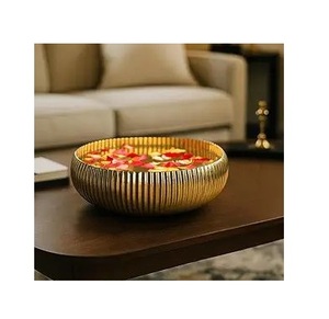 <b>Large</b> Decorative Metal <b>Candle</b> Bowl With Advanced Texture For Table Centerpiece And <b>Candle</b> Display Use - Product Image 1