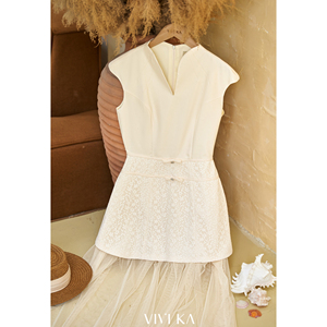 Vestido Maxi Transpirable de Encaje Texturizado con Peplum y Mangas Casquillo, Estampado Floral, para Mujer, con Malla Superpuesta, Ideal para Fiestas de Verano y Resorts - EMBER - Product Image 6