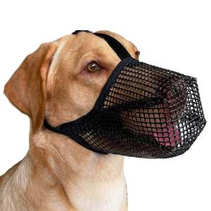 Bozal Ajustable de Malla Suave para Mascotas, Cubre Boca Transpirable para Perros con Correa para Cuello y Frente para Entrenamiento y Comportamiento - Product Image 1