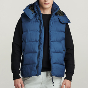 <b>Men's</b> Lightweight <b>Warm</b> Woolen Solid Puffer Vest Outdoor Sleeveless Zip up Spring Padded <b>Jacket</b> Casual Gilet - Product Image 2