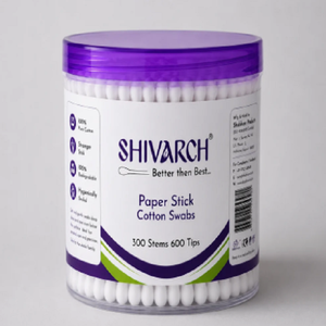 Hisopos de Algodón Premium con Palito de Papel, 200 Unidades, Suaves, de Doble Punta, en Envase Higiénico para Cuidado Personal y Uso Cosmético - Product Image 1