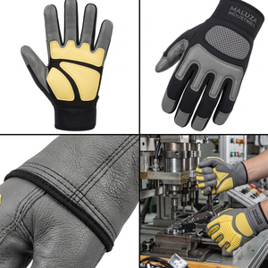 Guantes de Mecánico para Reparación Automotriz Profesionales OEM, Alta Destreza, Antideslizantes, Pantalla Táctil, Absorben la Humedad, Transpirables, de Poliéster - Product Image 4