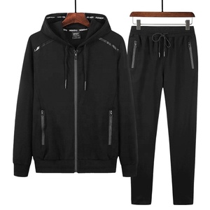 Sweat-shirt à capuche et pantalon pour homme, marque bon marché, ensemble de sport, survêtement décontracté d'entraînement, fermeture éclair avant, tenue de Jogging - Product Image 1
