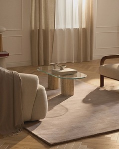 พรมปูพื้นสีเบจแบบปักลาย – พรมขนนุ่มสำหรับห้องนั่งเล่น ห้องนอน ตกแต่งบ้านสไตล์โมเดิร์นมินิมอล - Product Image 5