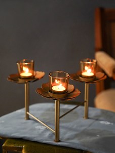 Portavelas de Metal decorativo de estilo nórdico de gran venta, Metal en hierro, el mejor diseño, mesa hecha a mano, soporte de vela para servir Cena - Product Image 4