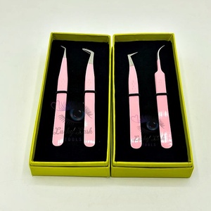 Pinzas de Extensión de Pestañas de Acero Inoxidable de Alta Calidad, Color Rosa Bebé, Marca Privada, Punta de Fibra Esencial, Sostenibles y Duraderas - Product Image 5