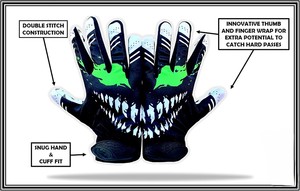 ALHUSAYNAPPAREL American Football Gloves Unisex Breathable <b>Hook</b> Loop Closure Outdoor Sports Gloves Ultra Sticky Silicone Palm - Product Image 2