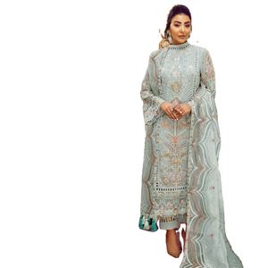 ผ้าจอร์เจียคอสคุณภาพเยี่ยมผ้าวิสคอสชุดแต่งกายเจ้าสาวเลฮางกาปากีสถานชุดคอส - Product Image 1