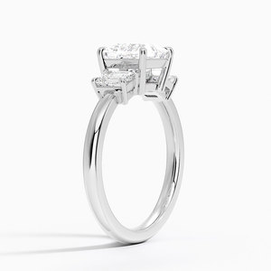 BOJ <b>Ring</b> 067 Princess Cut 925 <b>Silver</b> Three Stone Halo <b>Solitaire</b> Diamond <b>Ring</b> 2ct D Color VVS1 Moissanite GRA Certified Low Price - Product Image 2