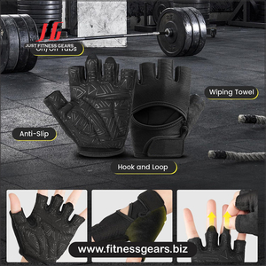 Gants de musculation demi-doigts avec sangle de poignet réglable, légers, séchage rapide, pour le sport et le cyclisme - Product Image 5