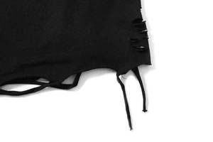 Camiseta Negra Oversize para Hombre con Cordón Ajustable en el Bajo, Estilo Urbano, Ajuste Holgado, Logotipo Personalizado, Venta al por Mayor - Product Image 3