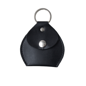 Leather Coin Holder <b>Keychain</b> Oval Shape Mini Bag Durable Design - Product Image 2