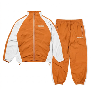 Custom men's sports jacket and <b>trousers</b> set with reflective strips nylon windbreaker sportswear men's <b>zip</b>-up nylon tracksuits - Product Image 3