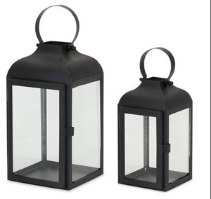 Farol Decorativo de Metal y Vidrio Hecho a Mano con Acabado Negro Mate, Elegante, para Decoración del Hogar, Bodas y Hoteles, Personalizable - Product Image 1