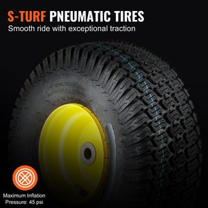 2-Pack S-Turf pneumatici per tosaerba 15x6 cerchioni Tubeless ruote trattore 3 \ "Offset mozzo 3/4 \" boccola 16 pz adattatori falciatrice - Product Image 5