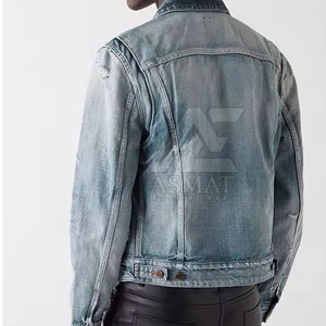 Chaqueta de Mezclilla para Hombre, Corte Ajustado, Casual, con Cierre, Color Sólido, Estilo Urbano, Cómoda - Product Image 5