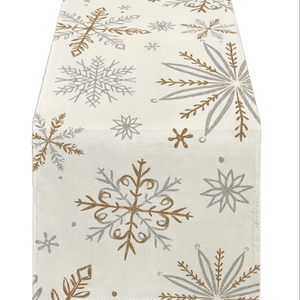 Camino de Mesa Moderno de Poliéster y Algodón con Rayas Florales, Decorativo para el Hogar y Eventos - Product Image 1