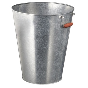 Fresh Arrival Multi-Purpose Vintage Farmhouse Style <b>Chrome</b> Plated Galvanized Iron Flower Pot Vase Buckets Storage - Product Image 2