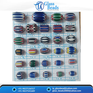 Perles de verre chevron mélangées personnalisées, perles africaines multicouches en forme de canne, perles intercalaires lâches pour la fabrication de bracelets DIY - Product Image 5