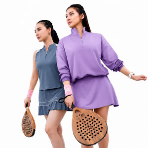 Ladies Tennis Uniform Custom Two Piece Sports Set Sleeveless Tank Top and Pleated Tennis Skirt Lightweight Breathable Training - Product Image 3