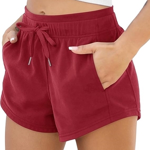 Pantalones Cortos Deportivos Casuales de Verano para Mujer, Talla Grande, de Algodón French Terry, Transpirables, con Cordón Ajustable, Cintura Media y Bolsillos - Product Image 1