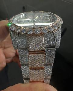 Reloj de Diamantes Moissanite VVS con Incrustaciones Completas de Doble Tono, Elegante para Negocios, Joyería Hip Hop, Acero Inoxidable de Alta Calidad, Moda - Product Image 3