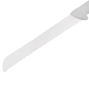 Cuchillos para Pan con Hoja Plateada y Mango Blanco, Cuchillo de Cocina con Empuñadura Curva para Rebanar Pan, Baguettes y Sándwiches - Product Image 5