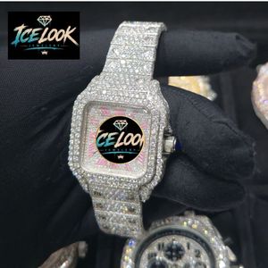 Montre mécanique à cadran carré avec bracelet en cristal et strass, bijou de mode - Product Image 5