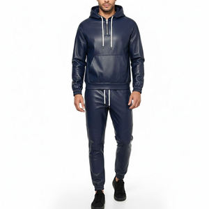 Survêtement en cuir imprimé de luxe pour homme, décontracté, réversible, séchage rapide, respirant, pantalon assorti, commandes en gros directes usine OEM, échantillon - Product Image 3