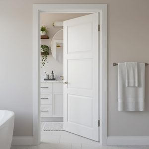 Porte CAESAR DOOR, style américain classique, en teck massif, porte intérieure en bois massif pour maison, appartement, bureau - résistante à l'eau - Product Image 4