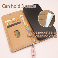 Étui de protection pour téléphone portable Melei de haute qualité, léger, coloré, en cuir PU, avec sangle et porte-cartes pour les séries 12/13/14/15