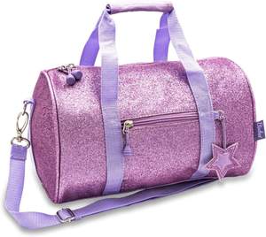 Bolsa Deportiva Morada con Brillantina y Logotipo de Animadoras, Cierre Frontal, Diseño Personalizado para Equipos de Baile Infantiles, Venta al Por Mayor - Product Image 2