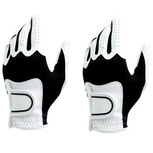 White PU Leather Golf Gloves <b>Full</b> Finger Non <b>Slip</b> Breathable Adjustable Wrist Strap Unisex Sports Gloves - Product Image 1