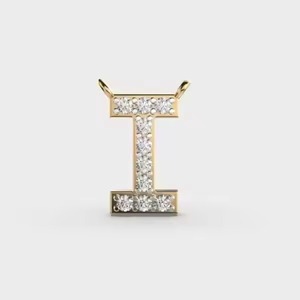 Men's 'I' Diamond Pendant with Unique Moissanite Design From Surat Trendy Fine Jewelry Set Without <b>Chain</b> - Product Image 1