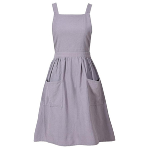Tablier de cuisine unisexe en coton et chanvre à bretelles croisées, logo personnalisé, OEM ODM, vente en gros, fournisseur direct d'usine - Product Image 2